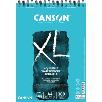 CANSON CANSON XL AQUARELLE Bloc à spirales 20FL A4 300G Grain fin