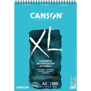 CANSON CANSON XL AQUARELLE Bloc à spirales 30FL A3 300G Grain fin