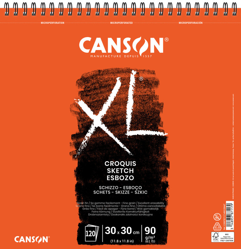 CANSON Al Spirale 120Fl Xl®  30X30 90G Croquis
