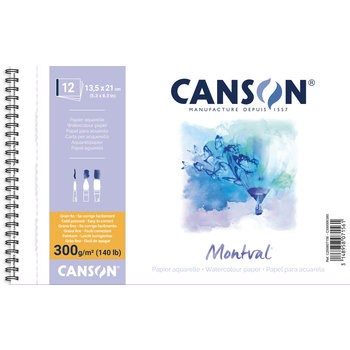 CANSON Album Spirale 12Fl Montval® 13.5x21cm 300G Grain Fin Blanc Naturel