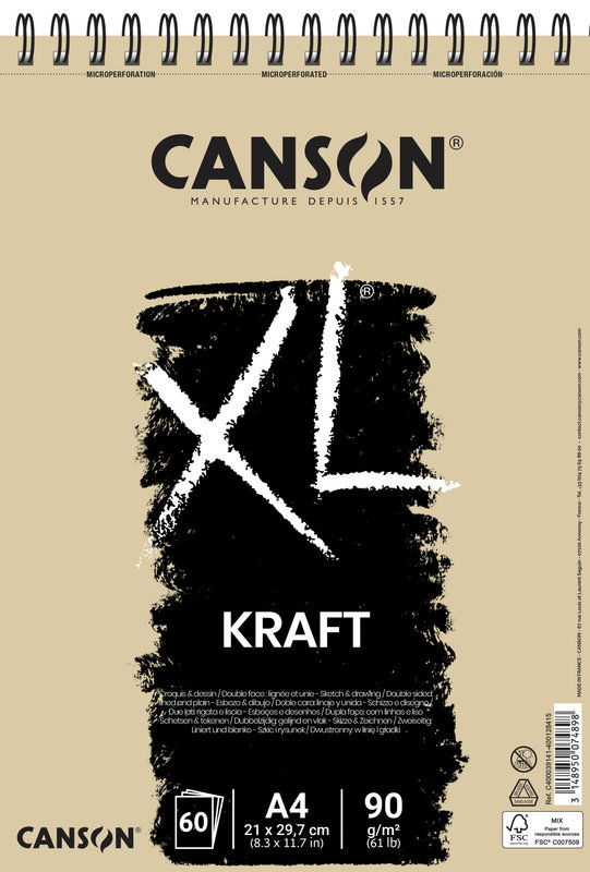 CANSON Al Spirale 60Fl Xl® Kraft A4 90G