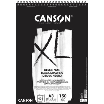 CANSON Album Spirale 40Fl Xl® Dessin Noir A3 150G