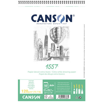 CANSON CANSON 1557 Dessin Bloc à spirales 50FL A4 120G