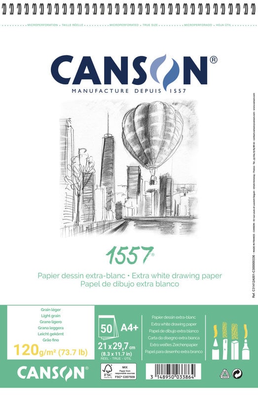 CANSON Al 50Fl Spirale 1557®  A4 120G Croquis