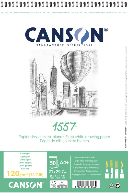 CANSON Album 50Fl Spirale 1557®  A4 120G Croquis