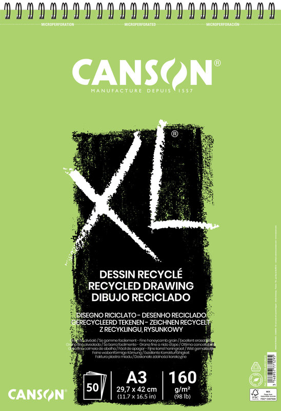 CANSON Al Spirale 50Fl Xl®  A3 160G Recycle