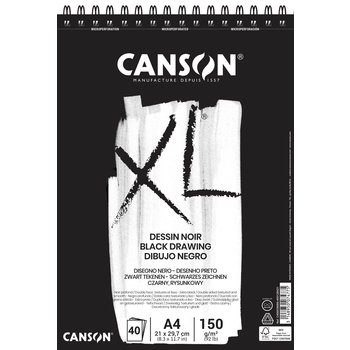 CANSON Album Spirale 40Fl Xl® Dessin A4 150G Noir