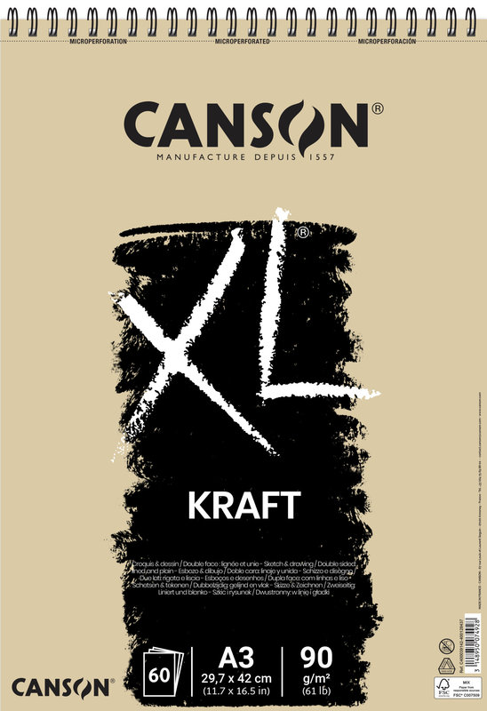 CANSON Al Spirale 60Fl Xl® Kraft A3 90G