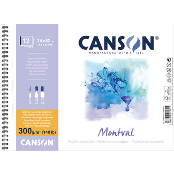 CANSON Al Spirale 12Fl Montval® 24x32cm 300G Grain Fin Blanc Naturel