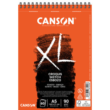 CANSON CANSON XL CROQUIS Bloc à spirales 60p A5 90G