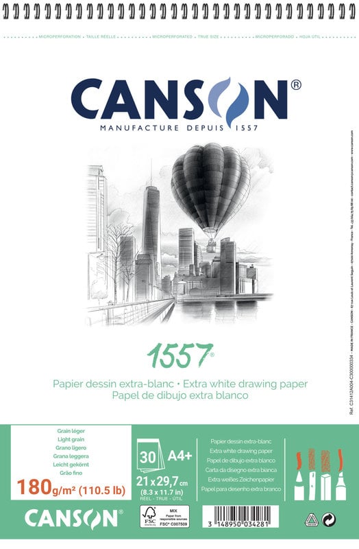 CANSON Al 30Fl Spirale 1557®  A4 180G Dessin
