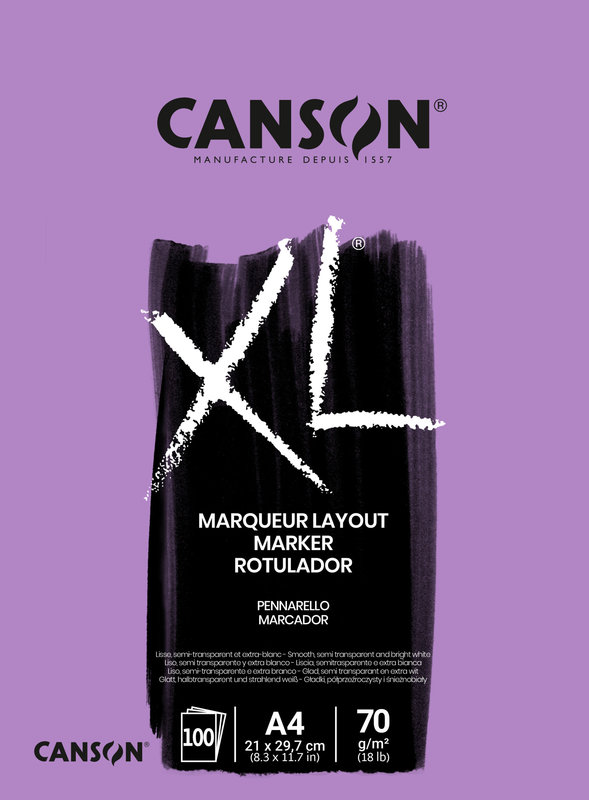 CANSON CANSON XL MARKER Bloc à spirales 100FL A4 70G