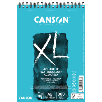 CANSON CANSON XL AQUARELLE Bloc à spirales 20p A5 300G Grain fin