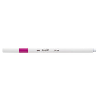 UNI-BALL The name EMOTT comes from the word Emotion. Let your feelings, emotions and personality flow freely, draw and write whatever comes to mind.  A water-based marker with a completely new and innovative design.  The white body with color indication forms a pe