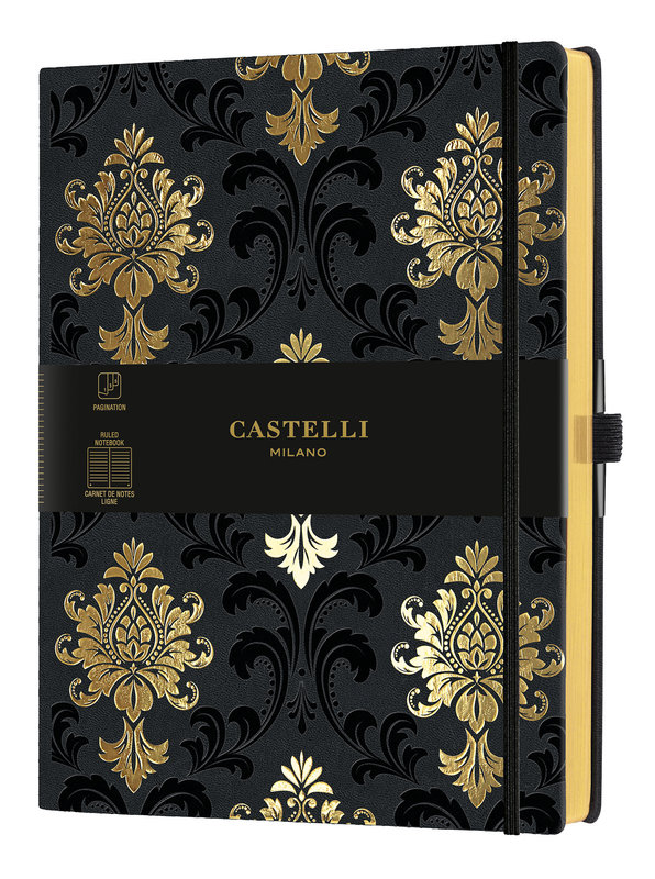 CASTELLI Carnet C&G Très Grand Format Ligné Baroque Gold