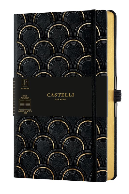 CASTELLI Carnet C&G Grand Format Ligné Art Deco Gold