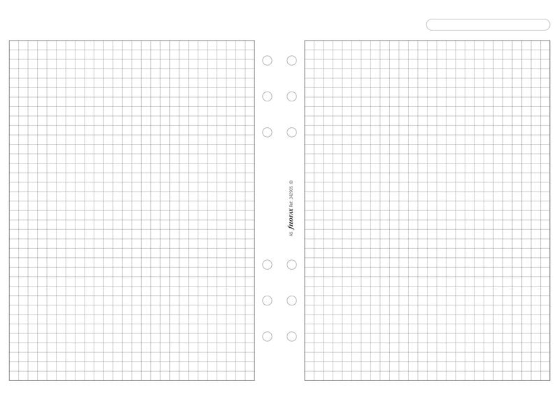 FILOFAX Feuilles de notes quadrillées  A5