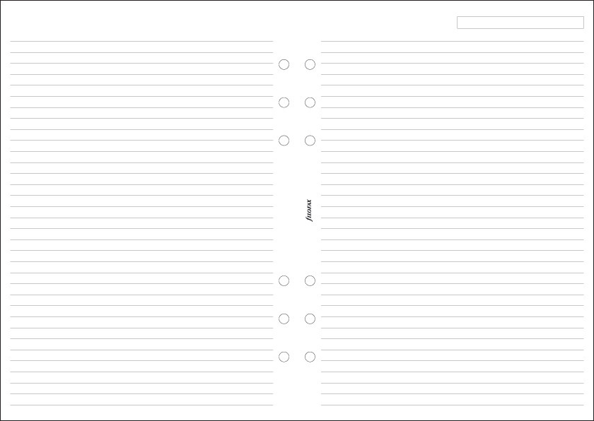 FILOFAX Feuilles de notes Lignées Blanches A5