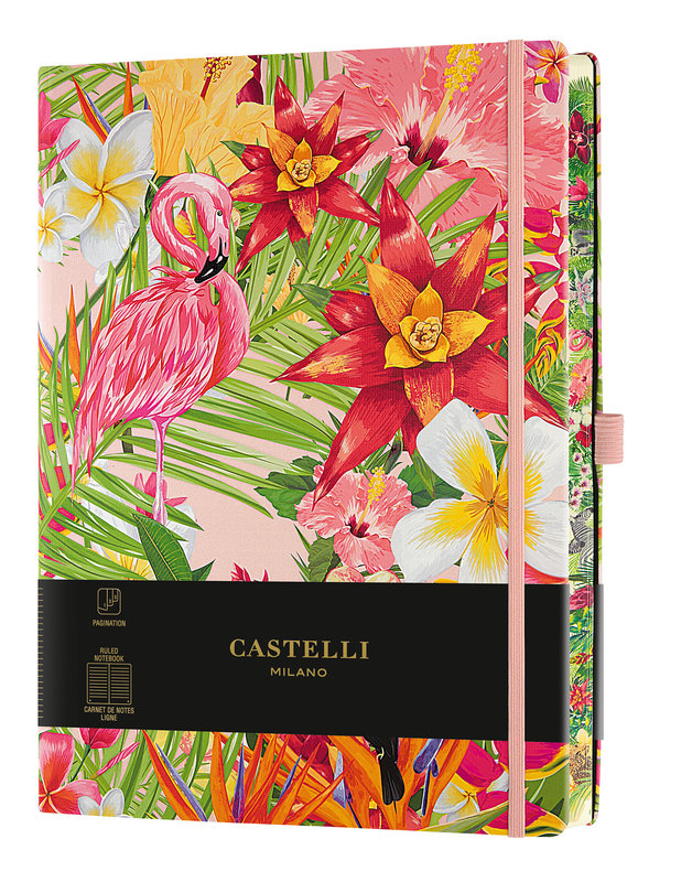 CASTELLI Carnet Eden Très Grand Format Ligné Flamant