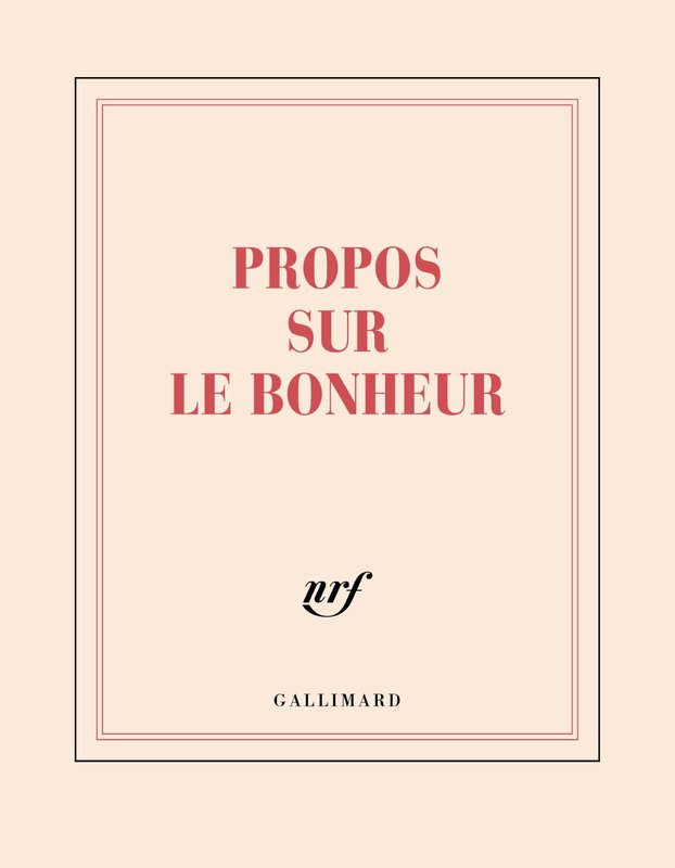 GALLIMARD Carnet Carré Ligné "Propos Sur Le Bonheur"