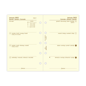 FILOFAX Semaine sur deux pages - multilingue - Mini - 2024