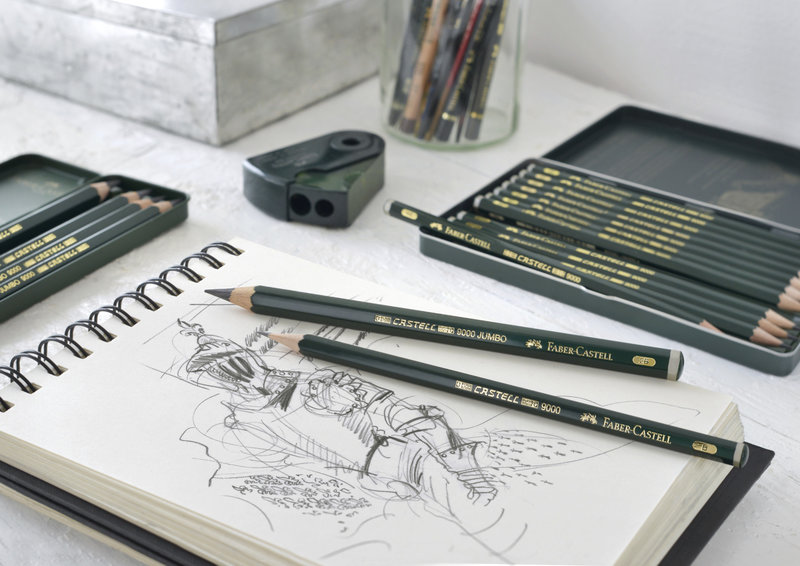 FABER CASTELL Crayon graphite Castell 9000 Art boîte métal 12x