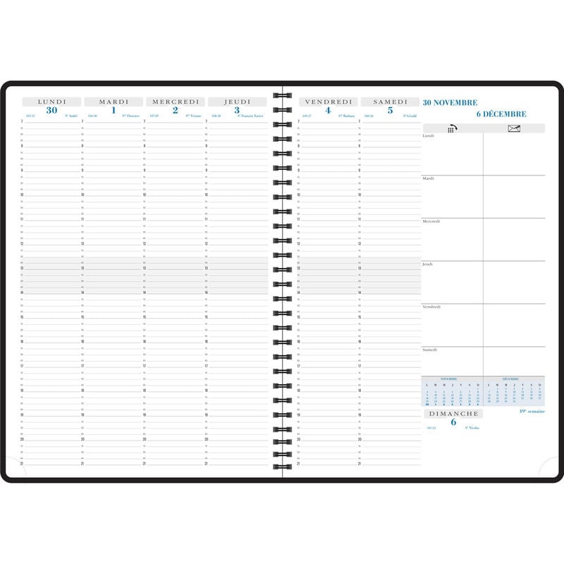 LEGAMI Agenda Civil Semainier Mini - 2024 - 12M - Cherry