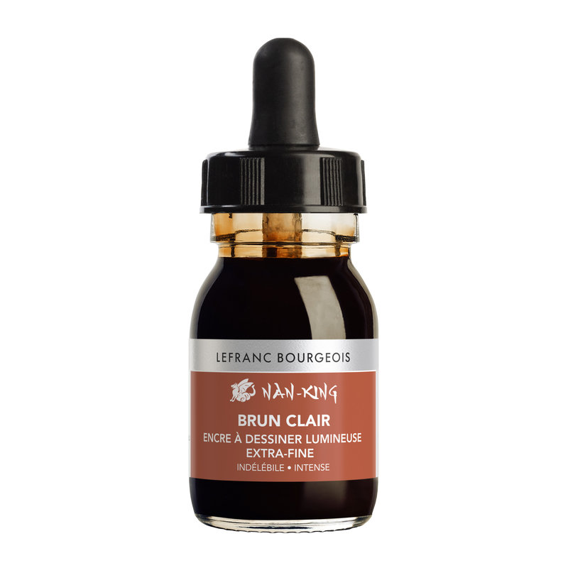 LEFRANC BOURGEOIS Encre de couleur Nan-King flacon 30ml Brun clair