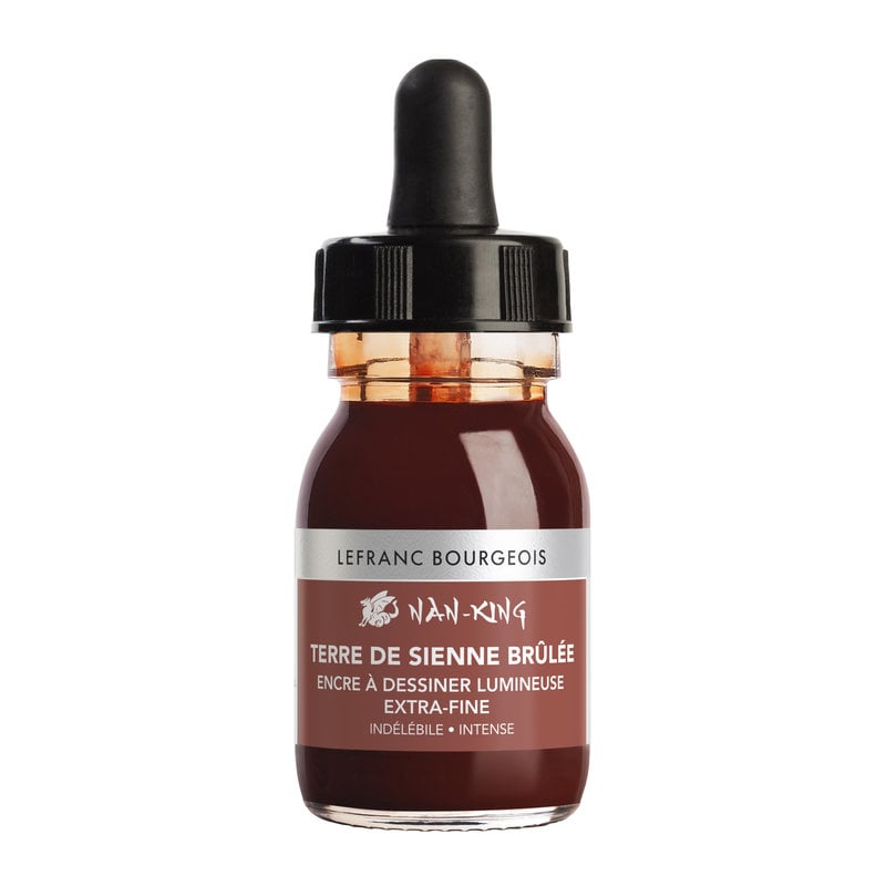 LEFRANC BOURGEOIS Encre de couleur Nan-King flacon 30ml Terre de Sienne brulée