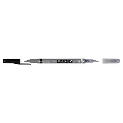 TOMBOW Feutre Brush Fudenosuke Twin, Deux Pointes, Noire Et Grise