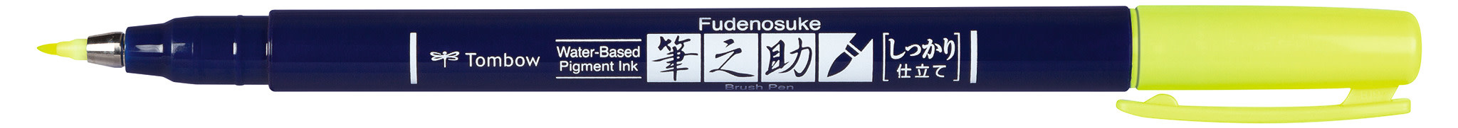 TOMBOW Feutre Brush Fudenosuke, Pointe Dure, Jaune Néon