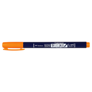 TOMBOW WS-BH93 Felt brush Fudenosuke, hard point, neon orange