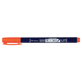 TOMBOW WS-BH94 Fudenosuke brush, hard point, neon red