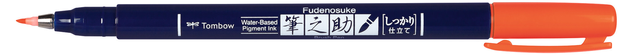 TOMBOW Feutre Brush Fudenosuke, Pointe Dure, Rouge Néon