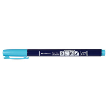 TOMBOW Feutre Brush Fudenosuke, Pointe Dure, Bleu Néon