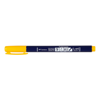 TOMBOW Feutre Brush Fudenosuke, Pointe Dure, Jaune