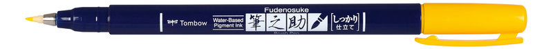 TOMBOW Feutre Brush Fudenosuke, Pointe Dure, Jaune