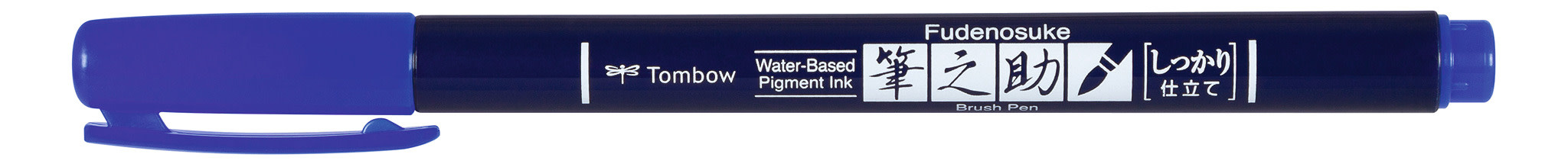 TOMBOW Feutre Brush Fudenosuke, Pointe Dure, Bleu