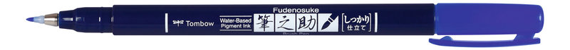 TOMBOW Feutre Brush Fudenosuke, Pointe Dure, Bleu