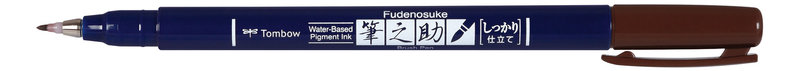 TOMBOW Feutre Brush Fudenosuke, Pointe Dure, Brun