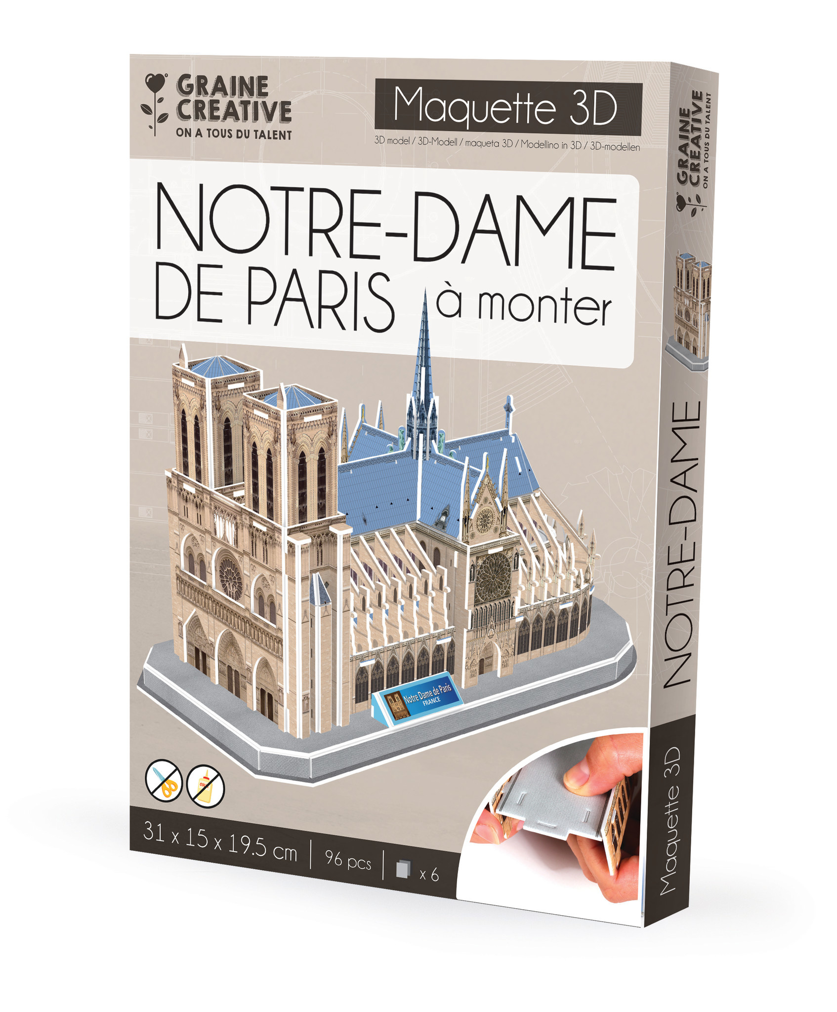 GRAINE CREATIVE Maquette 3D Mousse Notre Dame