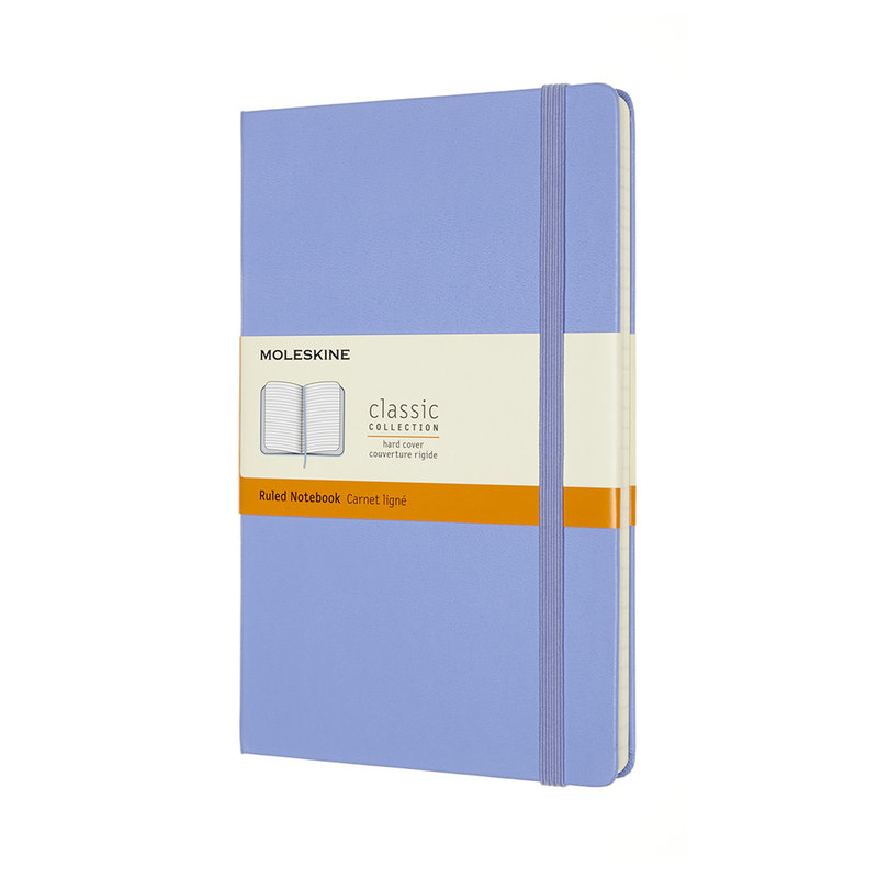 MOLESKINE Carnet Classique Grand Format Ligné Bleu Hortensia Couverture Rigide 13x21cm