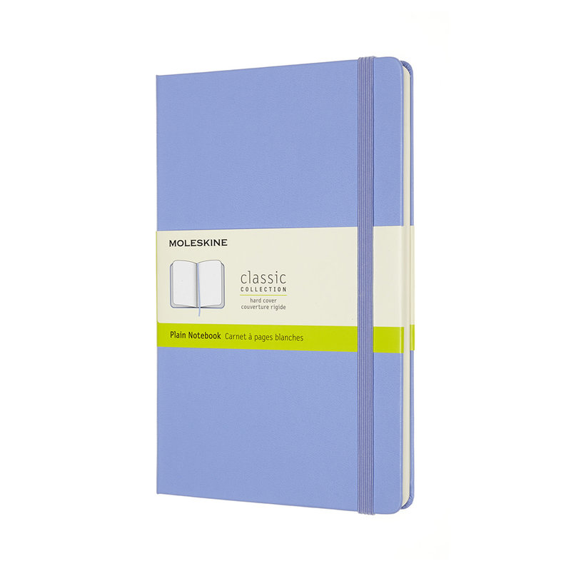 MOLESKINE Classic Notebook Large Size, White Pages, Hydrangea Blue, Hard Cover