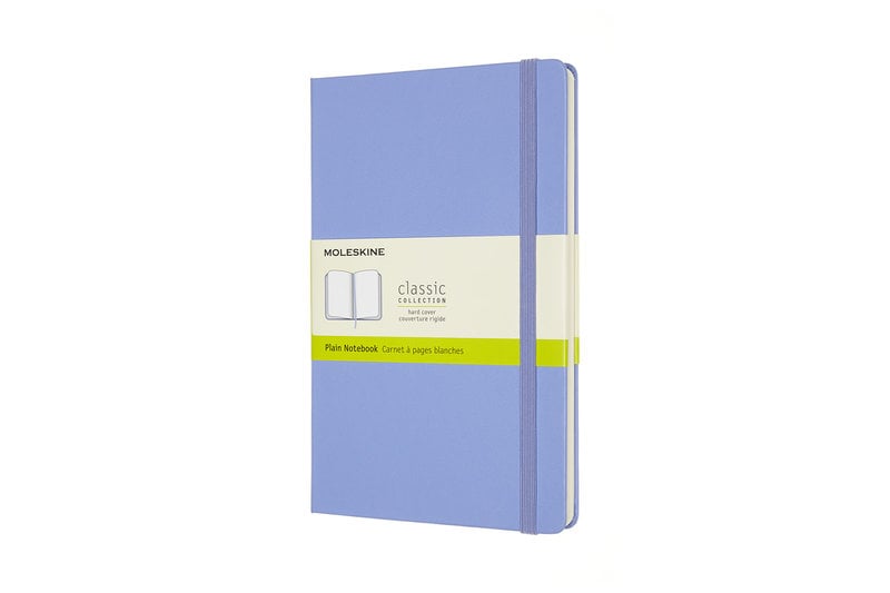 MOLESKINE Classic Notebook Large Size, White Pages, Hydrangea Blue, Hard Cover