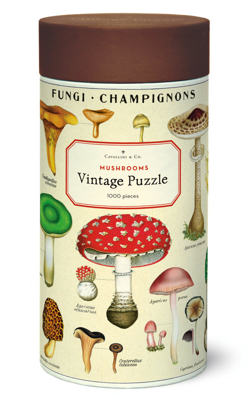 Puzzle champignon pour enfants en bois naturel multicolore