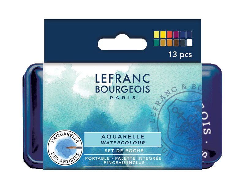 LEFRANC BOURGEOIS Coffret Aquarelle fine 12 1/2 godets