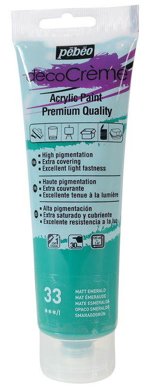 PEBEO decoCrème acrylic paint 120 ml - Emerald