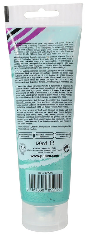 PEBEO Decocrème Nacré 120 Ml Nacré Émeraude