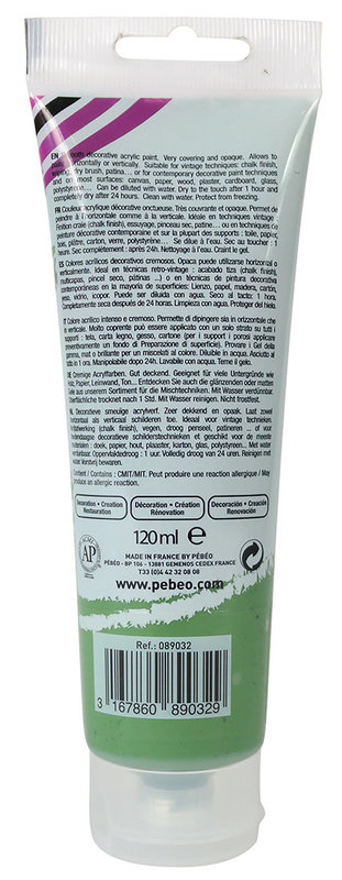 PEBEO Peinture acrylique decoCrème 120 ml - Vert cyprès