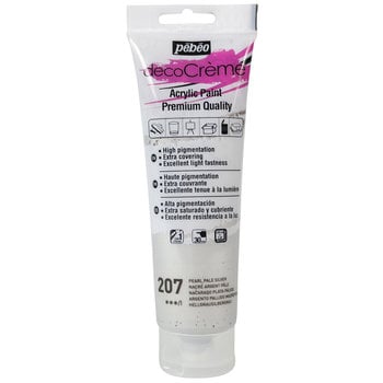 PEBEO decoCrème acrylic paint 120 ml - Pearly Silver